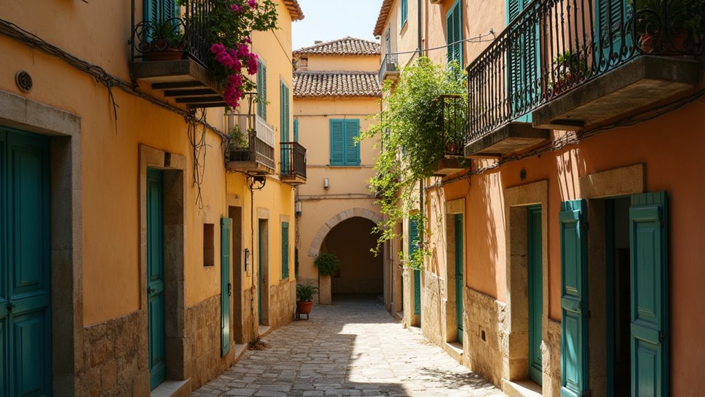 medieval winding street maze