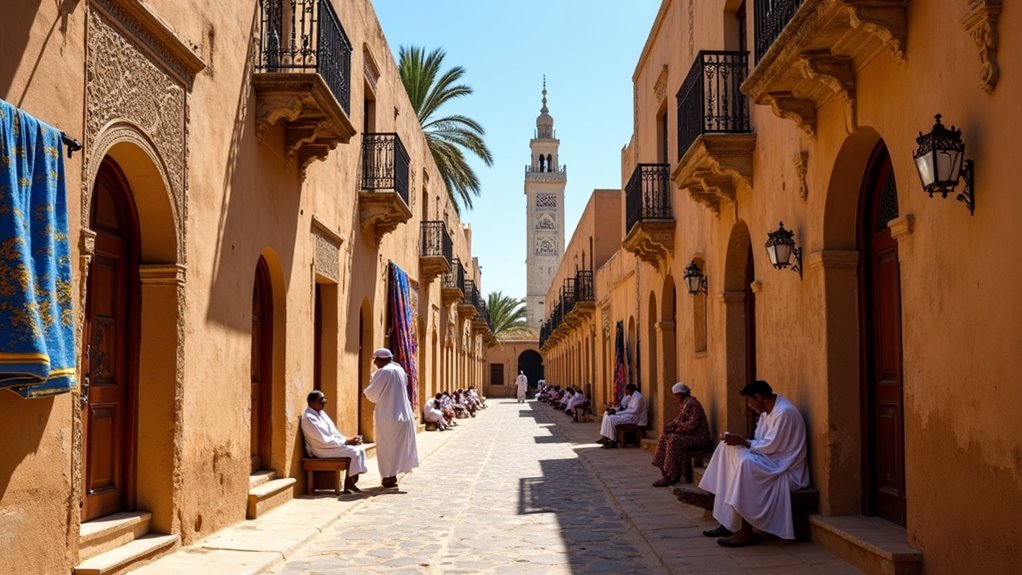 medina streets and mosque