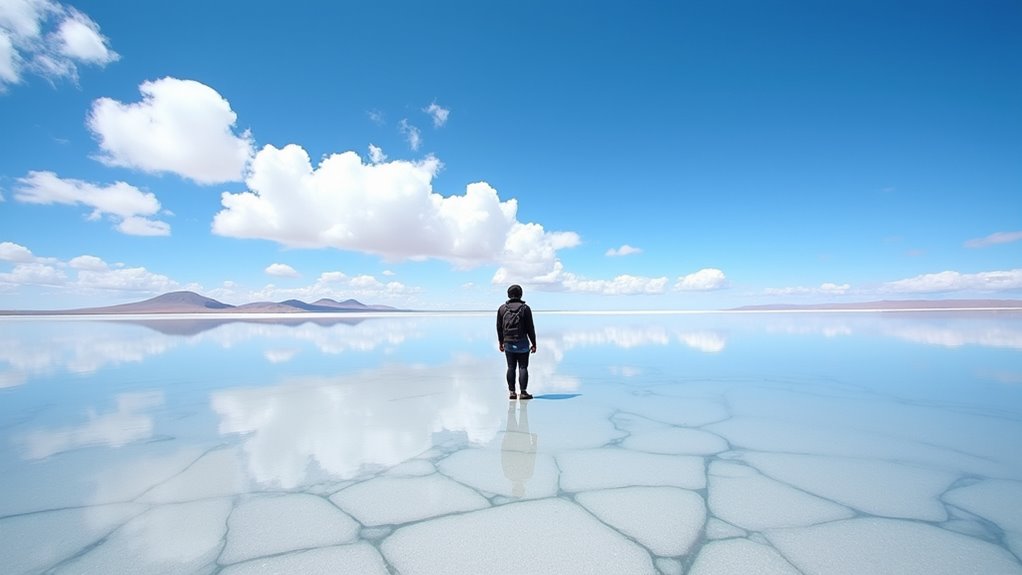 mirror like salt flats patterns
