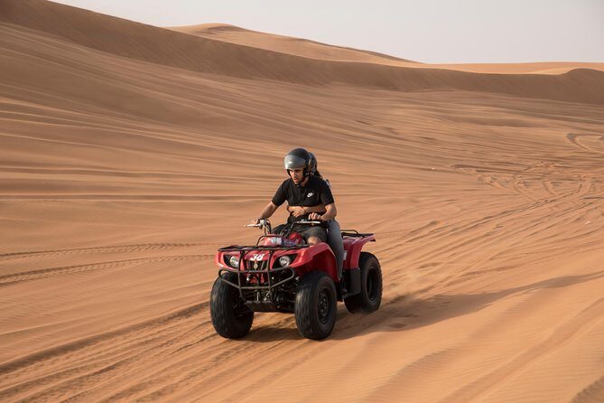 Morning Dubai Quad Bike with Sand boarding and Camel ride - Authenticity and Value