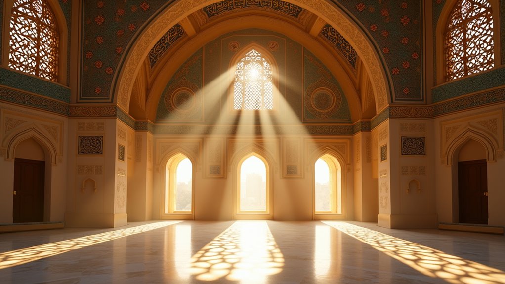 morning light enhances intricate mosaics