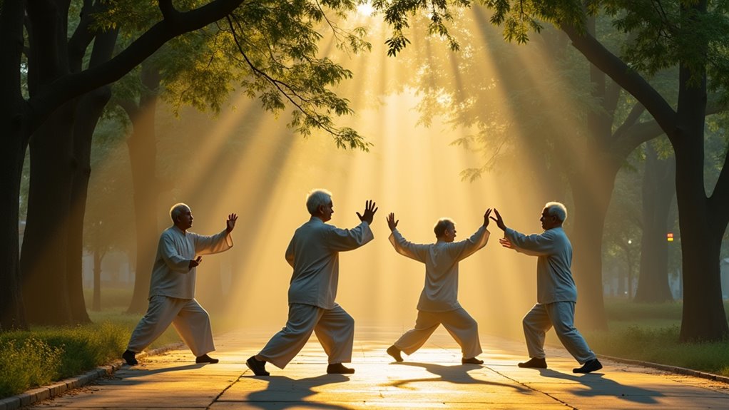 morning tai chi at tao dan
