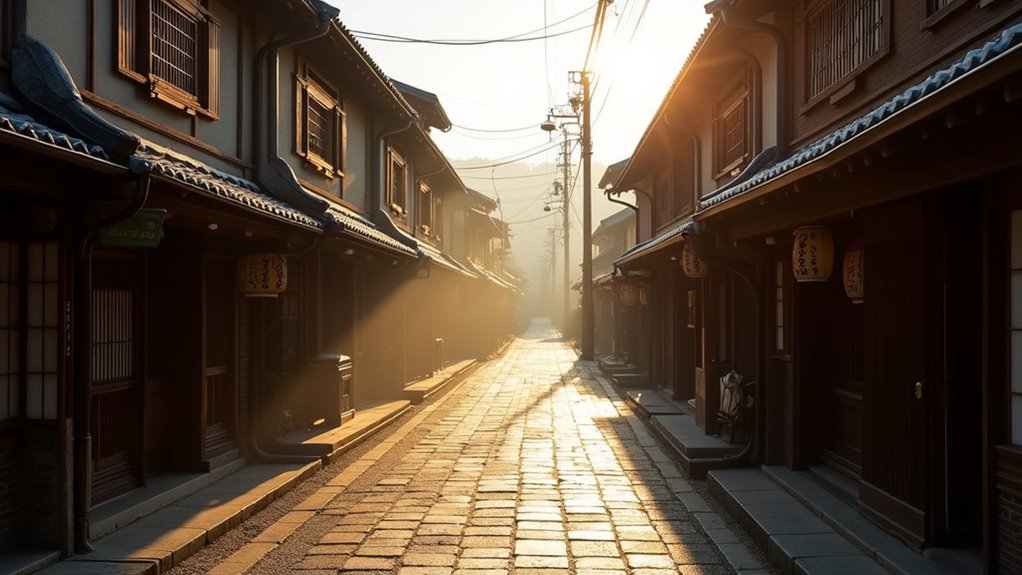 morning tranquil historic streets