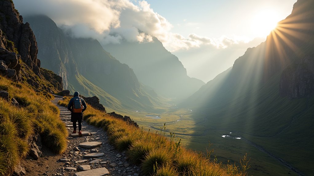 mountain trekking wildlife high peaks