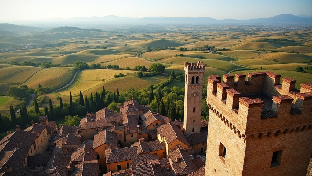 panoramic tuscan medieval views