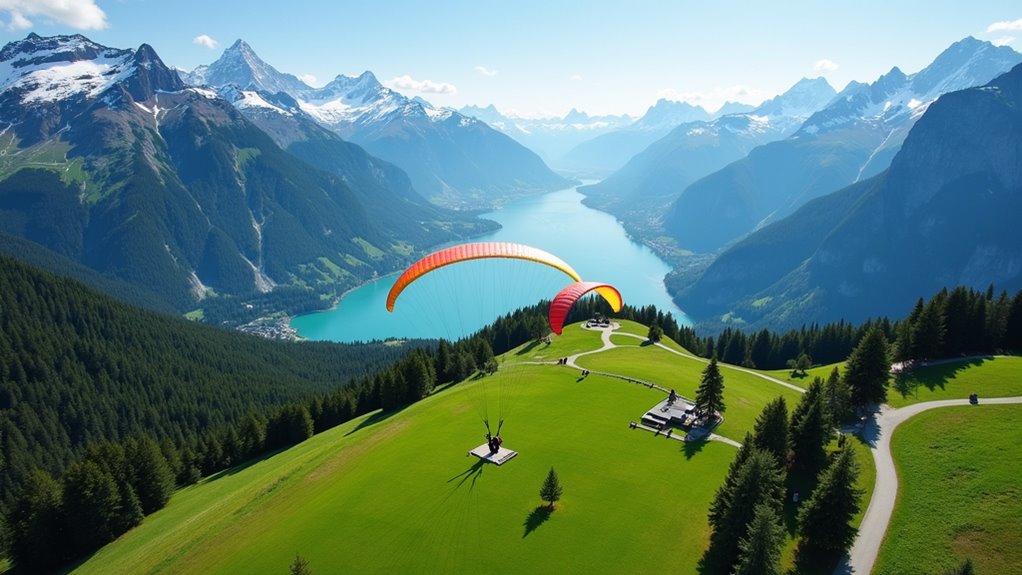 paragliding over alpine peaks