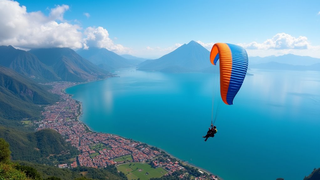 paragliding over lake atitl n