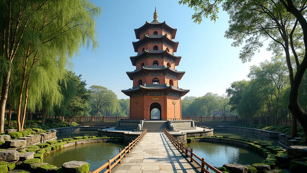 peaceful pagoda garden views