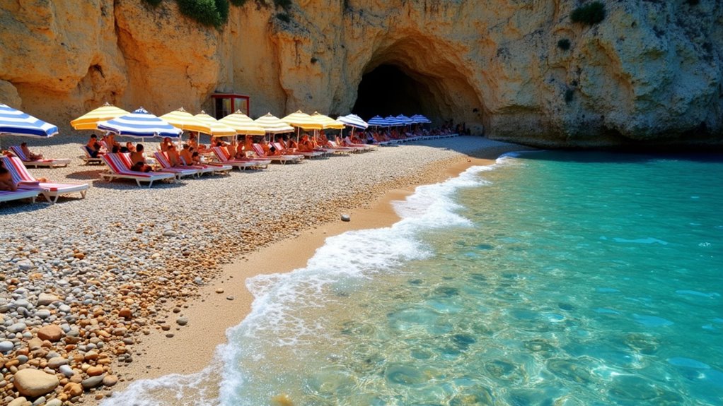 pebble beaches with facilities