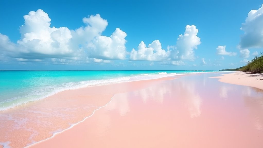 pink sandy beach escape