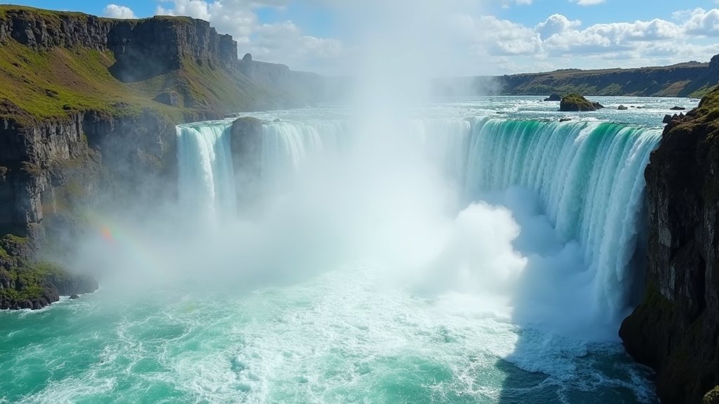 powerful waterfall with thrills
