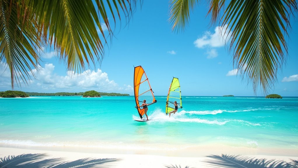 protected shallow waters for windsurfing