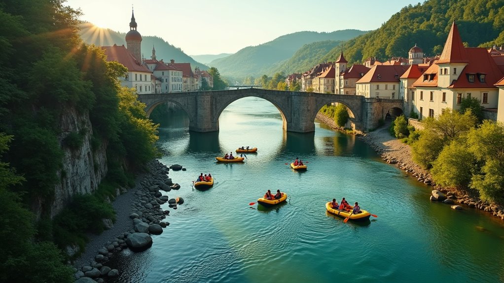 rafting along esk krumlov