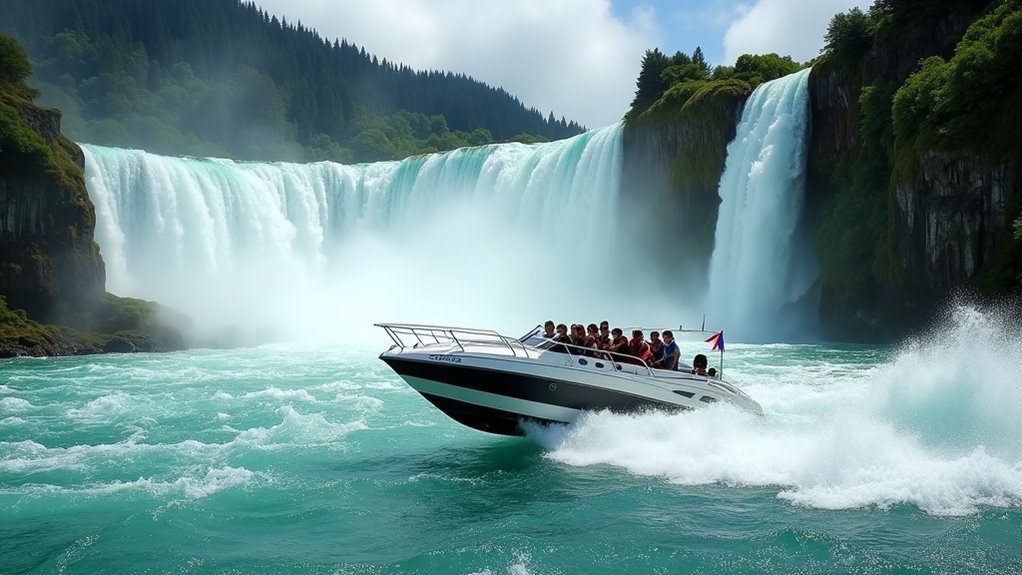 rafting through roaring rapids