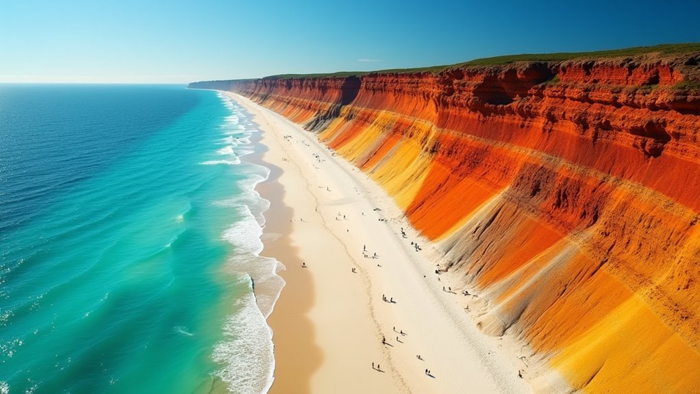 rainbow beach colored sand cliffs