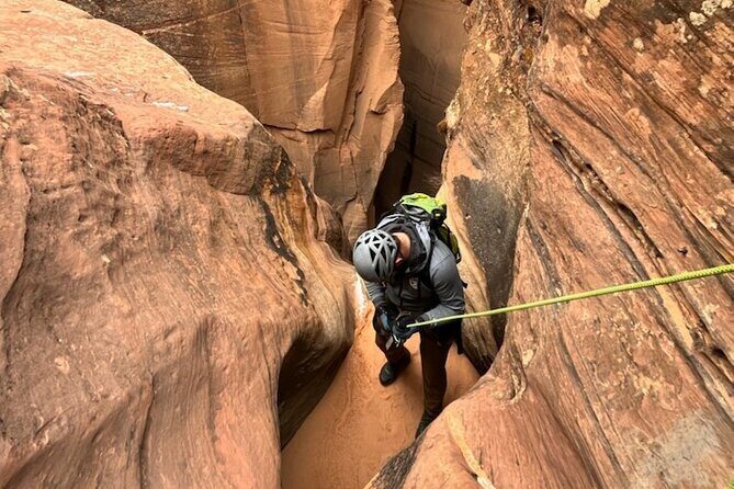 Rappelling through Rock Canyon Near Zion National Park
