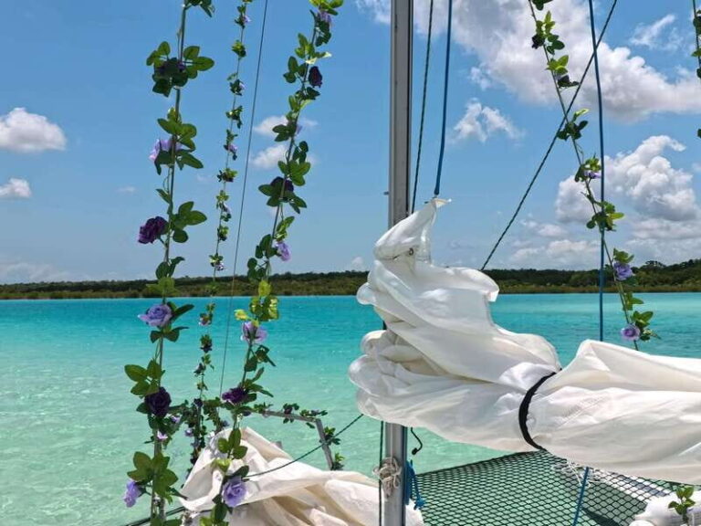Sail for 4 hours in the most SECRET spot in Bacalar. INCLUDES Beach Club. - The Itinerary Breakdown