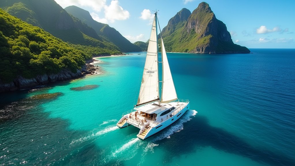 sailing to pitons snorkeling