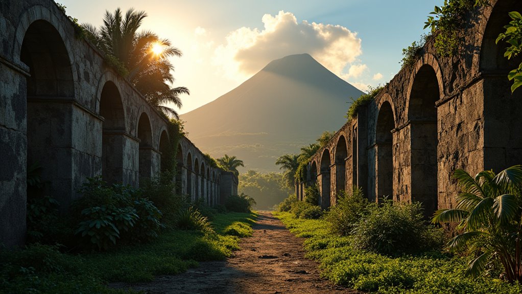 saint pierre ruins and montagne pel e