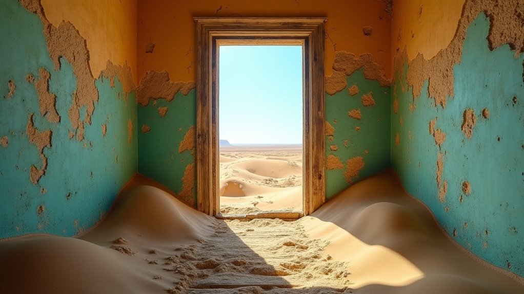 sand filled ghost town exploration