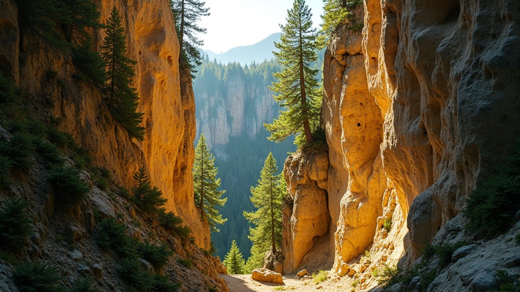 sandstone cliffs castles trails