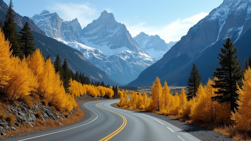 scenic alpine mountain drive