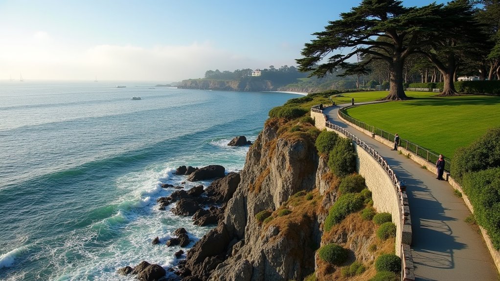 scenic coastal mansion walk