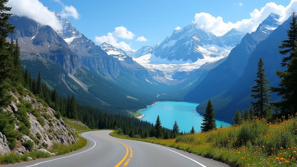 scenic glacier lakes drive