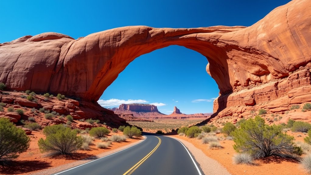 scenic paved park road trip