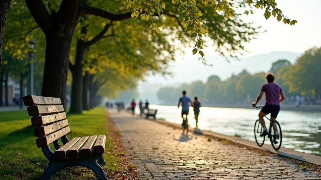 scenic riverside park walk