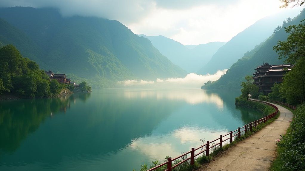 scenic sun moon lake cycling