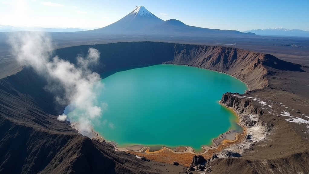 scenic volcanic aerial tour
