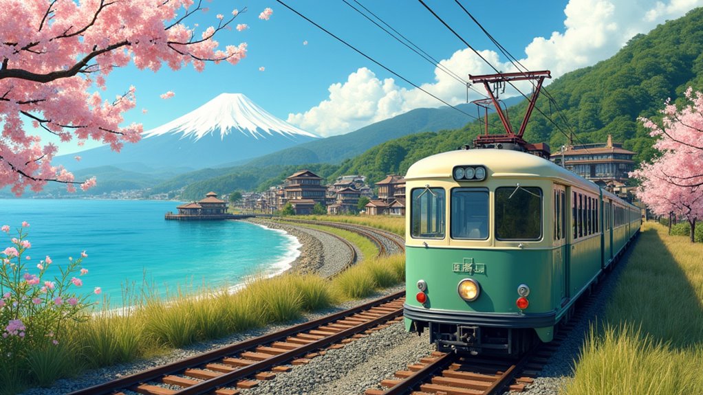 seaside train with coastal views