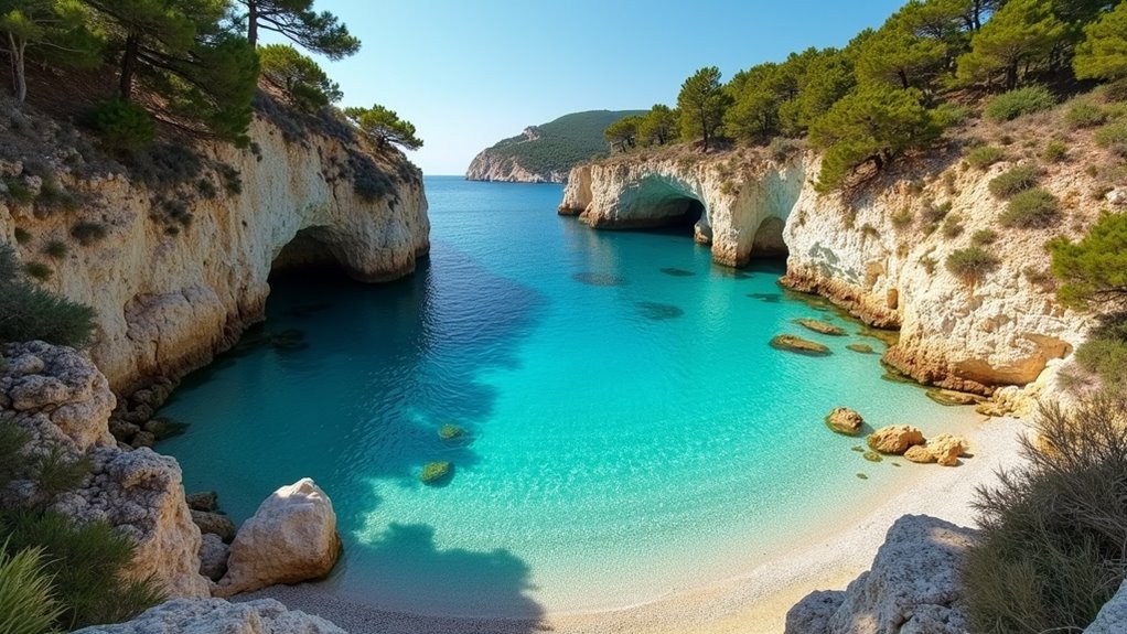 secluded beaches and coves
