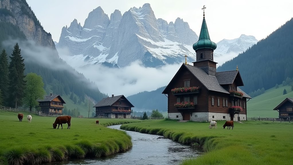 serene alpine village retreat