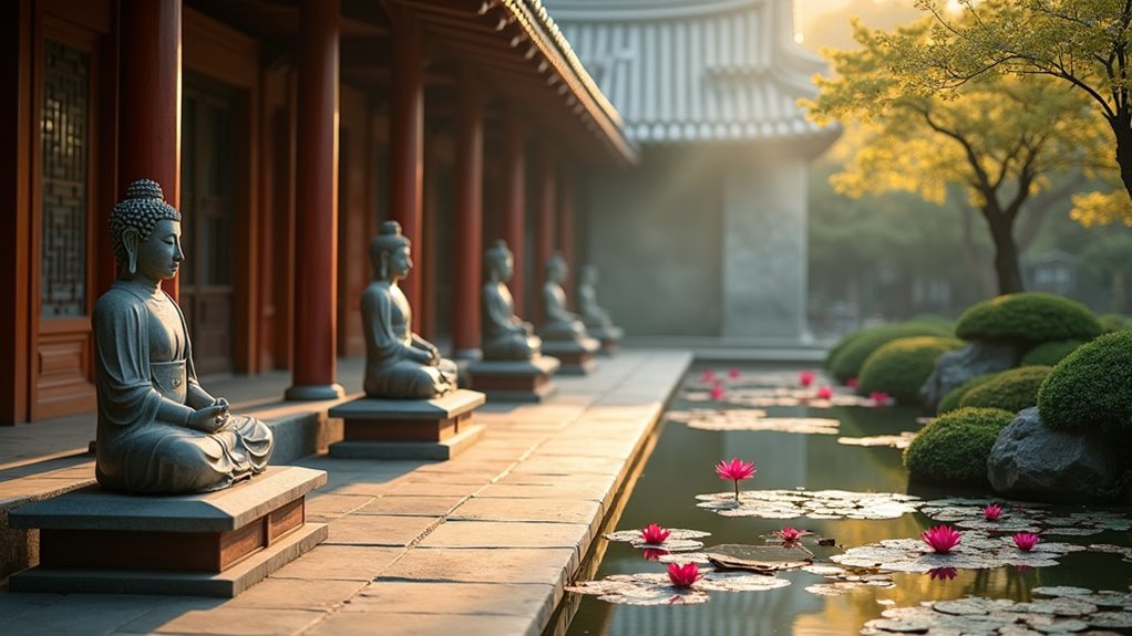 serene traditional buddhist retreat