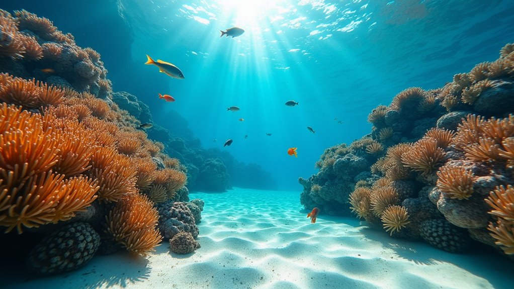 shallow calm coral reefs