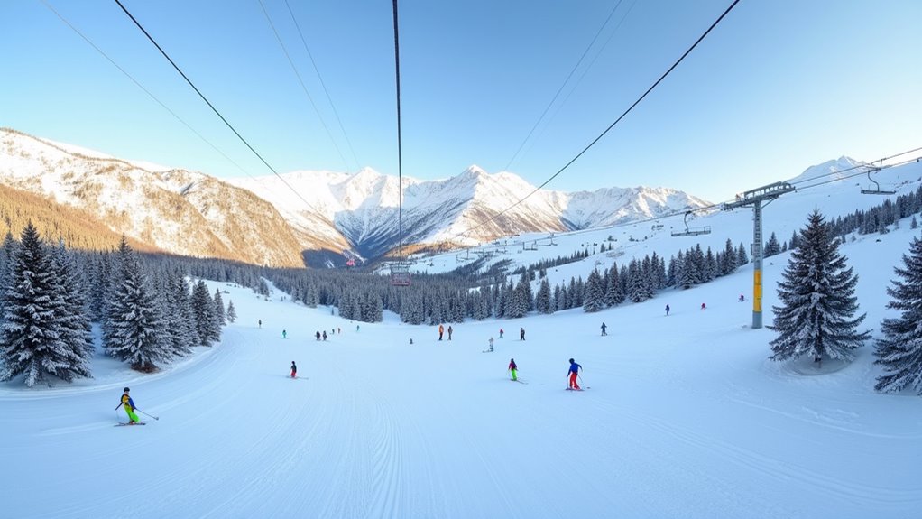 ski slopes mountain lifts