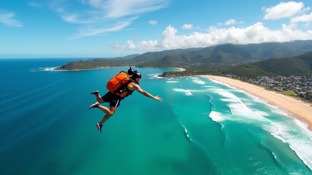 skydiving over byron bay