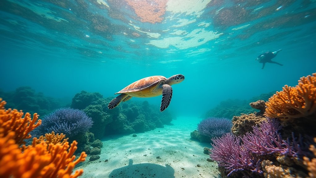 snorkel with green turtles