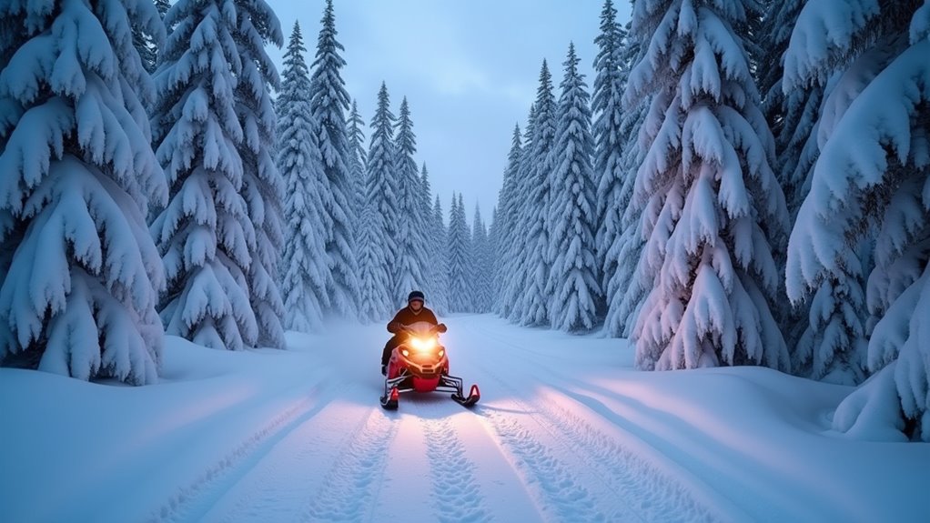 snowmobiling outside oulanka