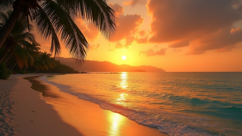 spectacular sunset beach views