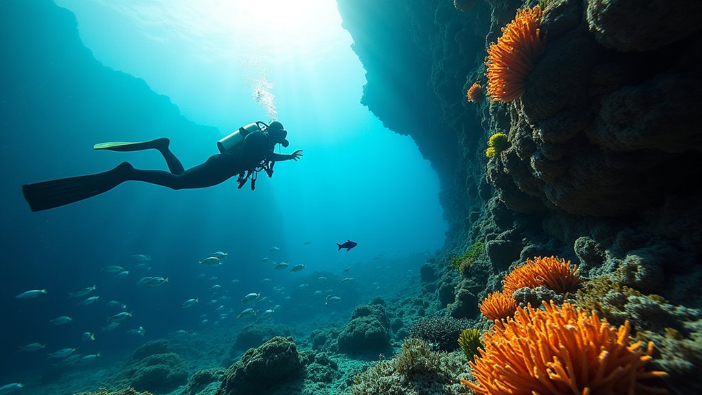 spectacular underwater volcanic cliffs