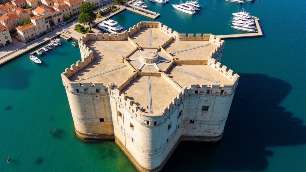 star shaped fort with zigzag walkways
