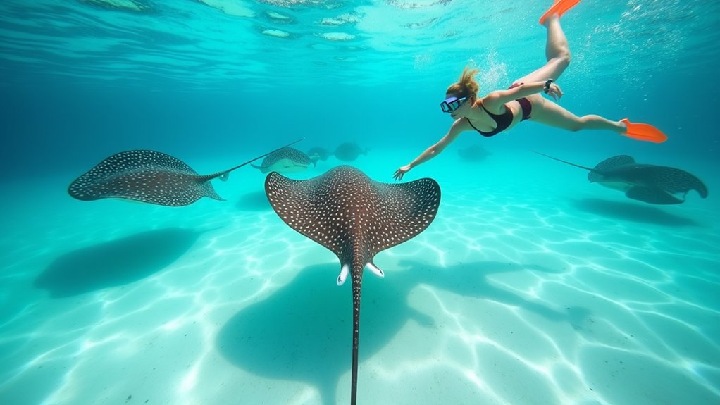 stingrays at cayman sandbar