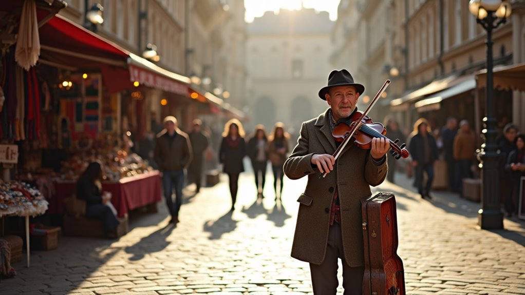street performers and local markets