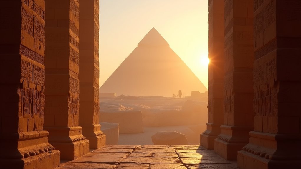 sunrise at giza pyramids