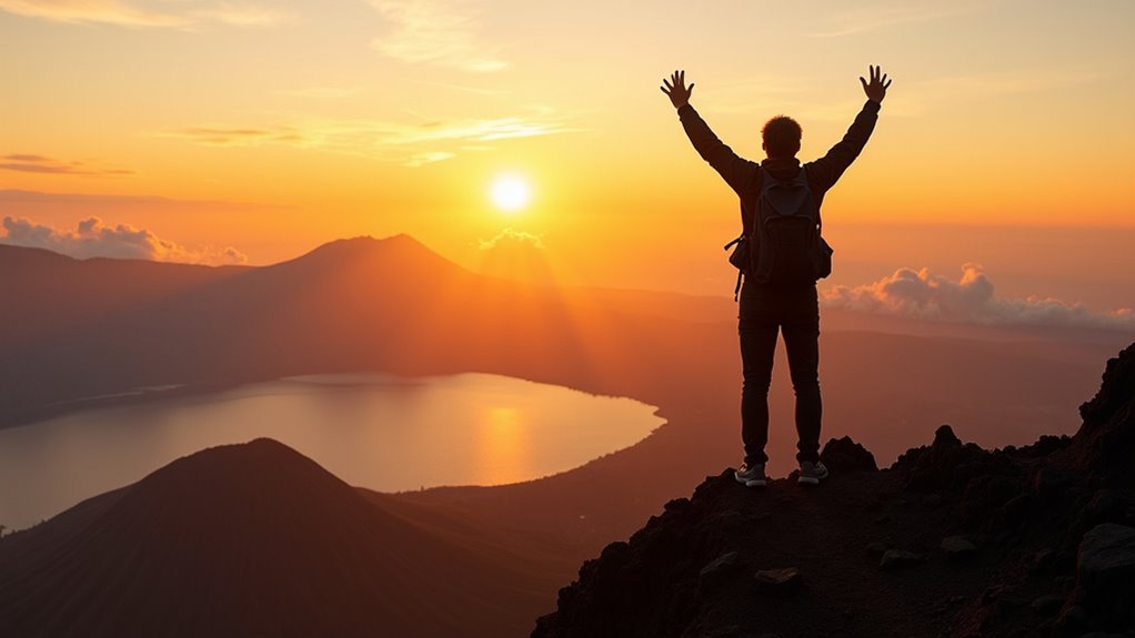 sunrise hike with volcanic views