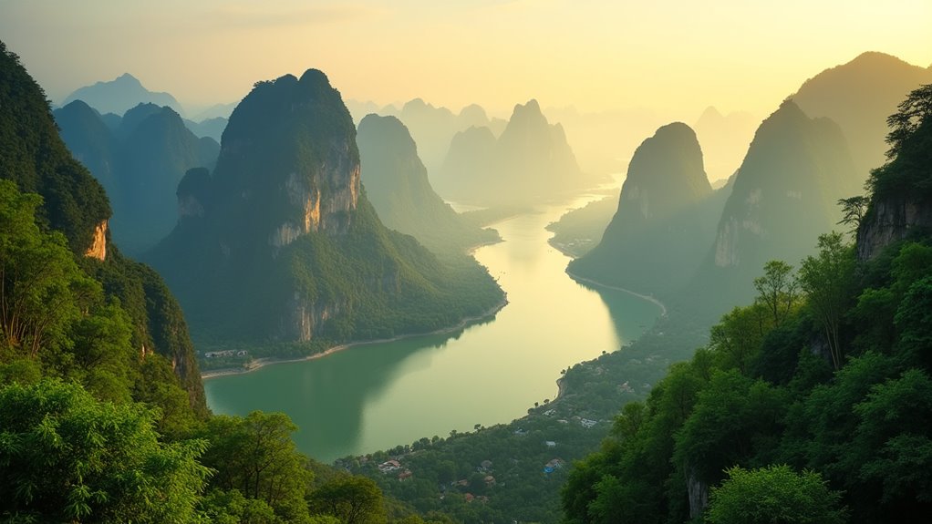sunrise panoramic mountain views