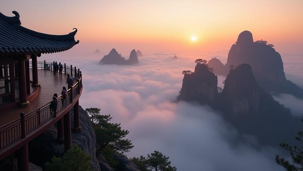 sunrise view from dawn pavilion